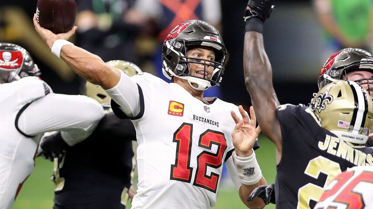 Bucs' Brady intercepted twice in loss to Saints